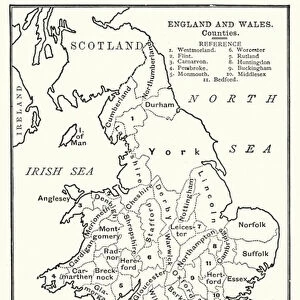 England and Wales, Counties (litho)