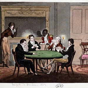 In an English club: "Cheating Tripot", England, 1823