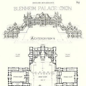 English Renaissance; Blenheim Palace, Oxon (litho)