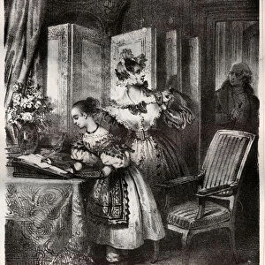 Engraving of the 19th century for the novel by Madame Cottin (Sophie Cottin Rostand