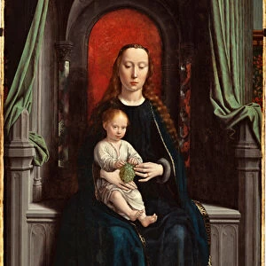 Enthroned Madonna with Child or Madonna of Grapes, central panel of the Cervara