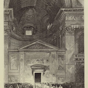 Entrance to the Council Hall (engraving)