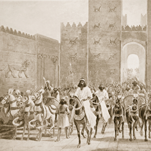 Entrance of Cyrus into Babylon, illustration from Hutchinson