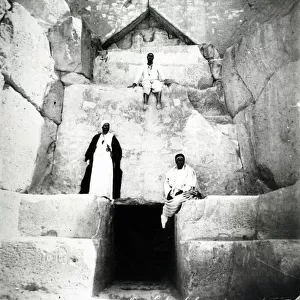 Entrance of the Great Pyramid of Cheops, c. 1880 (b / w photo)