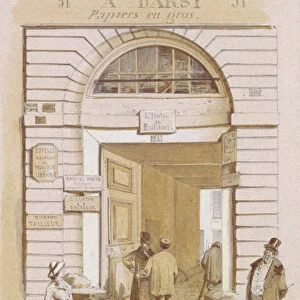 Entrance of the Hotel Bullion, 57 rue Jean-Jeacques Rousseau, Paris, 1880 (w / c on paper)