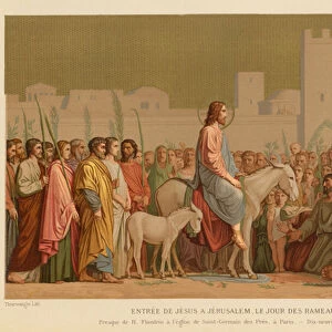 Entrance of Jesus Christ into Jerusalem on Palm Sunday (chromolitho)