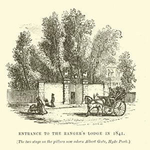 Entrance to the Rangers Lodge, St Jamess Park, London, 1841 (engraving)