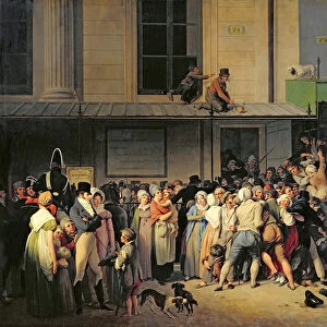 The Entrance to the Theatre de l Ambigu-Comique before a Free Performance, 1819