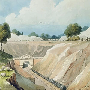 Entrance to the Tunnel at Watford, plate 6 from London and Birmingham Railroad
