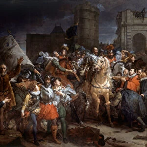 Entree of Henri IV (1553-1610) in Paris, 22 March 1594. Painting by Francois Gerard