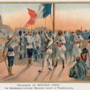 Entry of Lieutenant-Colonel Bonnier into Timbuktu (chromolitho)