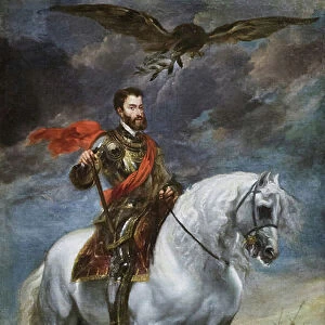 Equestrian portrait of emperor Charles V, 1621-27 (oil on canvas)