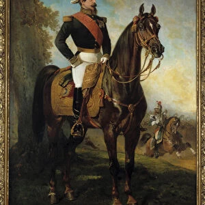 Equestrian Portrait of Emperor Napoleon III (1808-1873) Painting by Alfred de Dreux