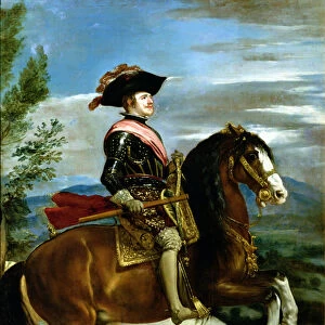 Equestrian Portrait of King Philip IV of Spain (1605-65) (oil on canvas)
