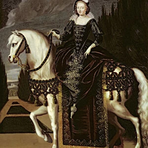 Equestrian Portrait of Marie de Medici (1573-1642) (oil on canvas)