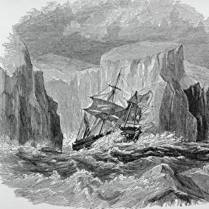 Erebus and Terror in the Pack Ice, from The Gallery of Geography