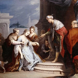 Esther before Ahasueurus, (oil on canvas)