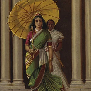 Esther leaving the Kings presence (chromolitho)