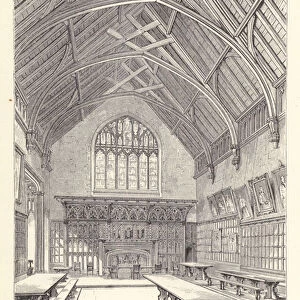 Eton College: Interior of the Hall (engraving)