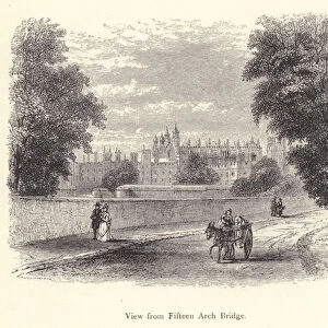 Eton College: View from Fifteen Arch Bridge (engraving)