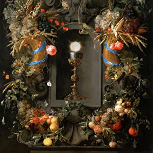 Eucharist in Fruit Wreath - Jan Davidsz. de Heem (1606-1684). Oil on canvas, 1648