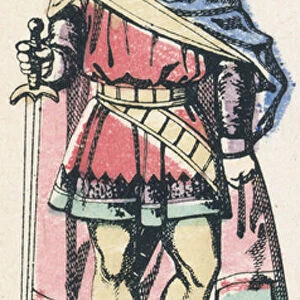Eudes ou Odon, 30e roi de France, monte sur le trone en 888, mort en 898 (coloured engraving)