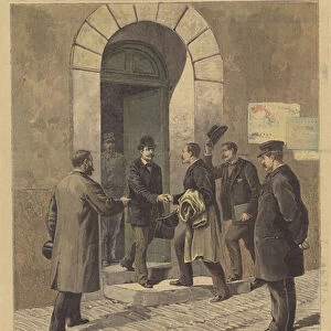 Eugene Turpin released from Etampes Prison (colour litho)