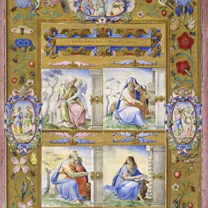 The Four Evangelists, within a Border of Flowers, Birds, and Insects