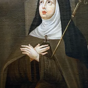 Evora Museum. Clare of Assisi. 18th century. Oil on canvas. Detail. Portugal