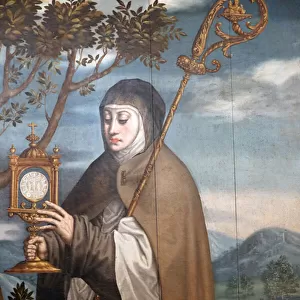 Evora Museum. Clare of Assisi. Francisco Joao. 1580-1590. Oil on wood. Portugal