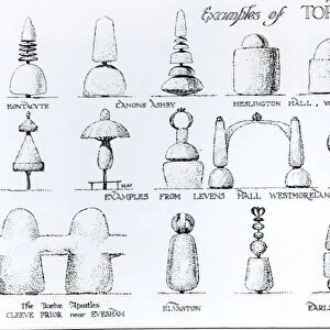 Examples of Topiary Work, 1902 (engraving) (b / w photo)