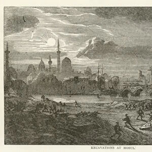 Excavations at Mosul (engraving)