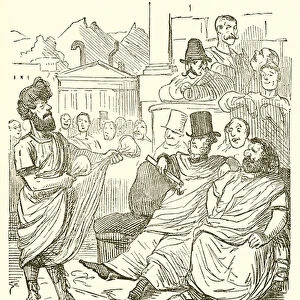 His Excellency Q. Fabius Offering Peace or War to the Carthaginian Senate (engraving)