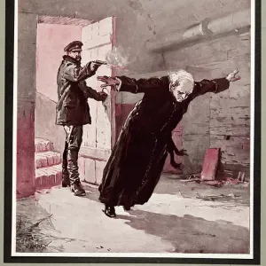 Executuion of Monseignor Budkiewiczby the OGPU, from Histoire des Soviets, pub. 1922 (colour litho) Executuion of Monseignor Budkiewiczby the OGPU, from Histoire des Soviets, pub. 1922 (colour litho)