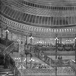 Expansions of the "Bon marche"Stores - The large central staircase. Paris 1880