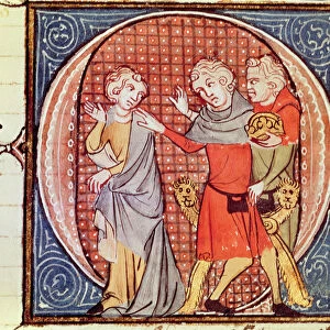Expulsion of Emperor Otto IV, deposed by Pope Innocent III, from a manuscript of the Speculum Historiale by Vincent de Beauvais (c. 1190-1264?) (vellum)