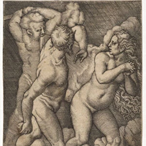 The expulsion from Paradise, 1543 (copperplate engraving)