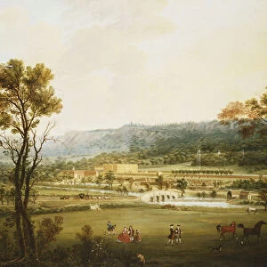 An Extensive View of Chatsworth, Derbyshire from the South-West, (oil on canvas)