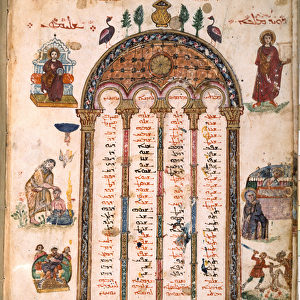 F. 4v, canon tables, from the Rabula Gospels, 586 AD (tempera on vellum)