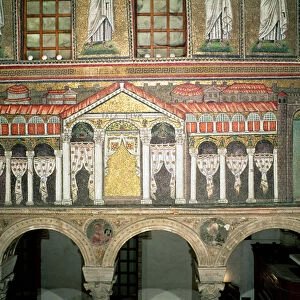 Facade of the Palazzo di Teodorico, 527-99 (mosaic) (detail of 224988)