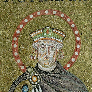 The face of Justinian (mosaic)