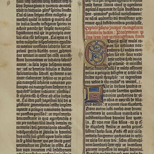 Facsilimile of Johannes Gutenbergs 42-line Latin Bible of 1455 (colour litho)