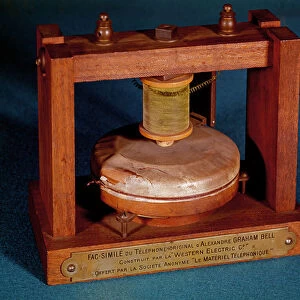 Facsimile of the telephone invented by Alexander Graham Bell (1847-1922