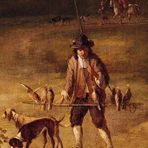 A falconer (oil on canvas)