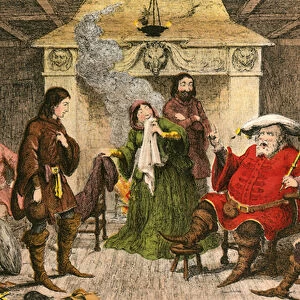Falstaff enacts the part of the king
