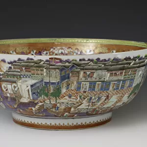 Famille verte hong bowl, Qianlong Dynasty, c. 1785 (hard paste porcelain)