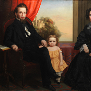 A Family Group Portrait, c. 1850 (oil on canvas)