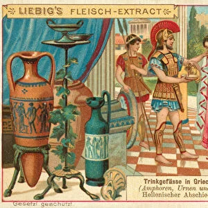 A farewell drink in Ancient Greece (chromolitho)