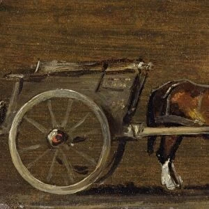 A Farm Cart with two Horses in Harness: A Study for the Cart in Stour Valley