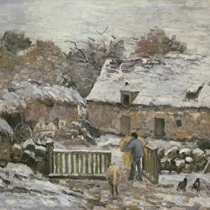 A Farm at Montfoucault: Effect of Snow, 1876 (oil on canvas)